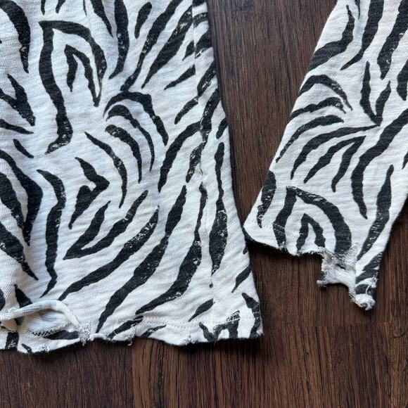 ATM Zebra Print Slub Cotton Long Sleeve Tee – Women’s Medium - Picture 7 of 11